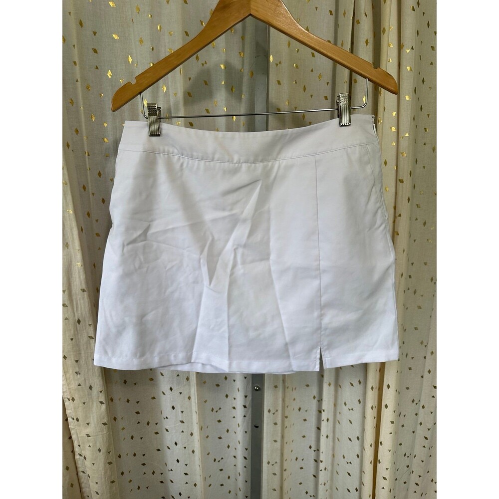 Adidas Women's White Clima Cool Side Zip Athletic Tennis Golf Skirt Skort 10 - Picture 2 of 7